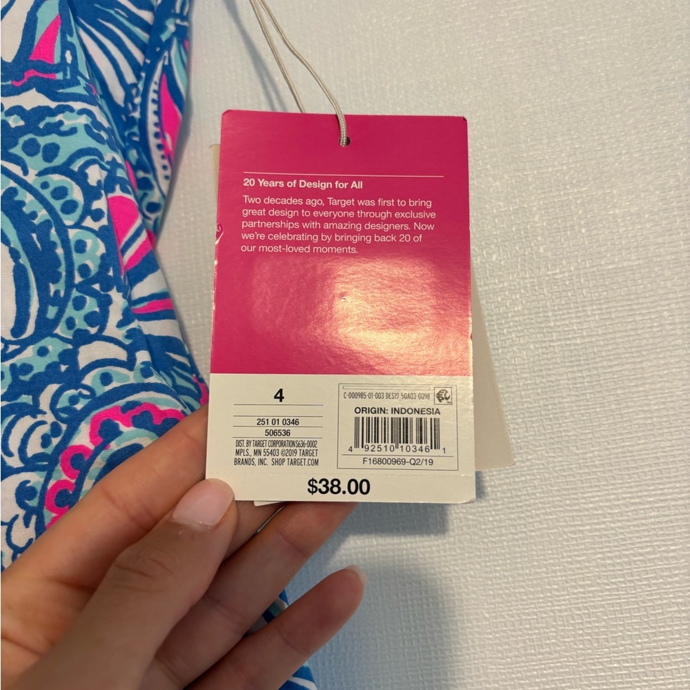 Lilly Pulitzer for Target Blue and Pink Paisley Midi Dress - Picture 5 of 5